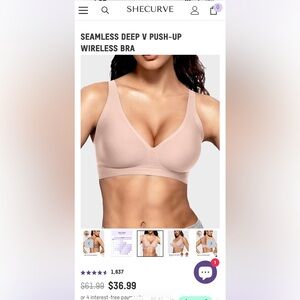 SheCurve SEAMLESS DEEP V PUSH-UP WIRELESS BRA 2XL